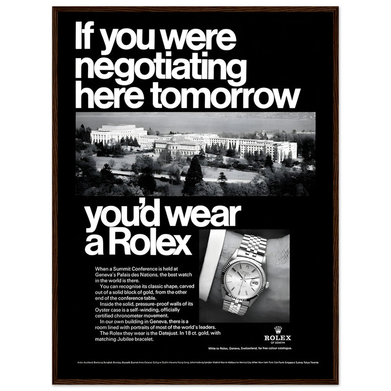 Rolex Datejust Geneva Vintage Poster Ad