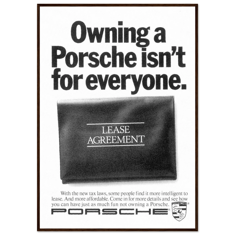 Porsche - It's not for everyone Vintage Poster Ad