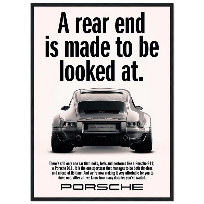 Porsche 911 Vintage Poster - Rear End