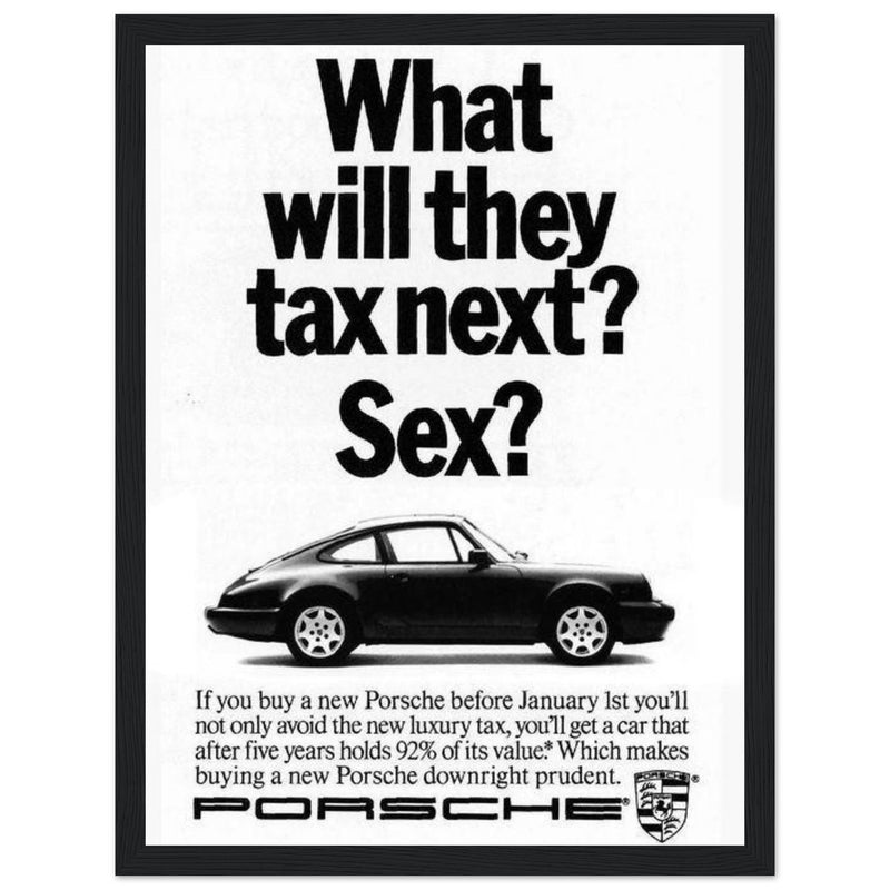 Porsche Tax Vintage Poster Ad