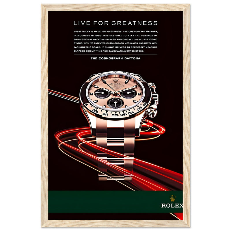 Rolex Live For Greatness Vintage Poster Ad