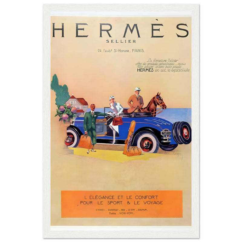 Hermes Paris Car Vintage Poster Ad