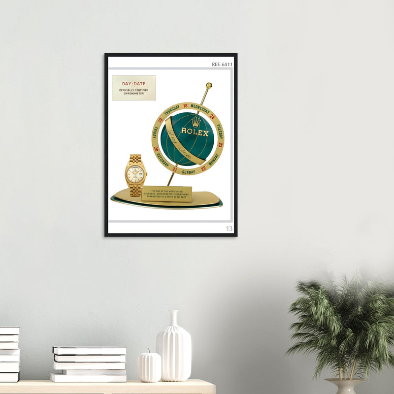 Rolex Day-Date Globe Vintage Poster Ad