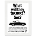 Porsche Tax Vintage Poster Ad