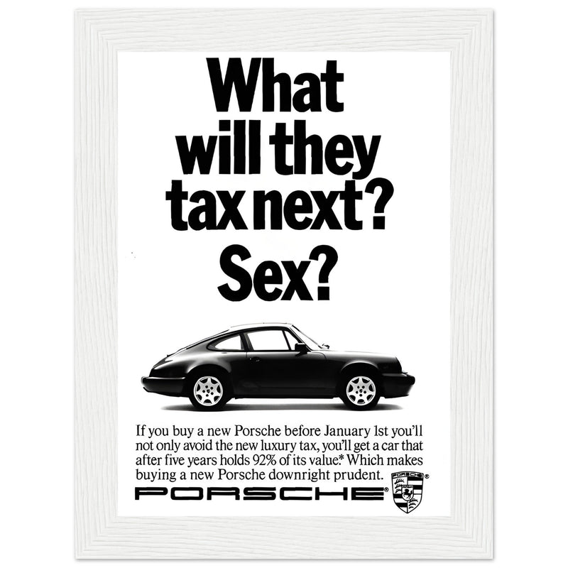 Porsche Tax Vintage Poster Ad