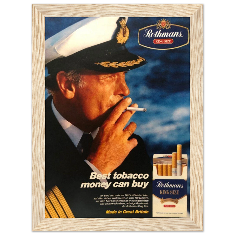 Rothmans King Size Best Tobacco Money Can Buy Vintage Poster Ad