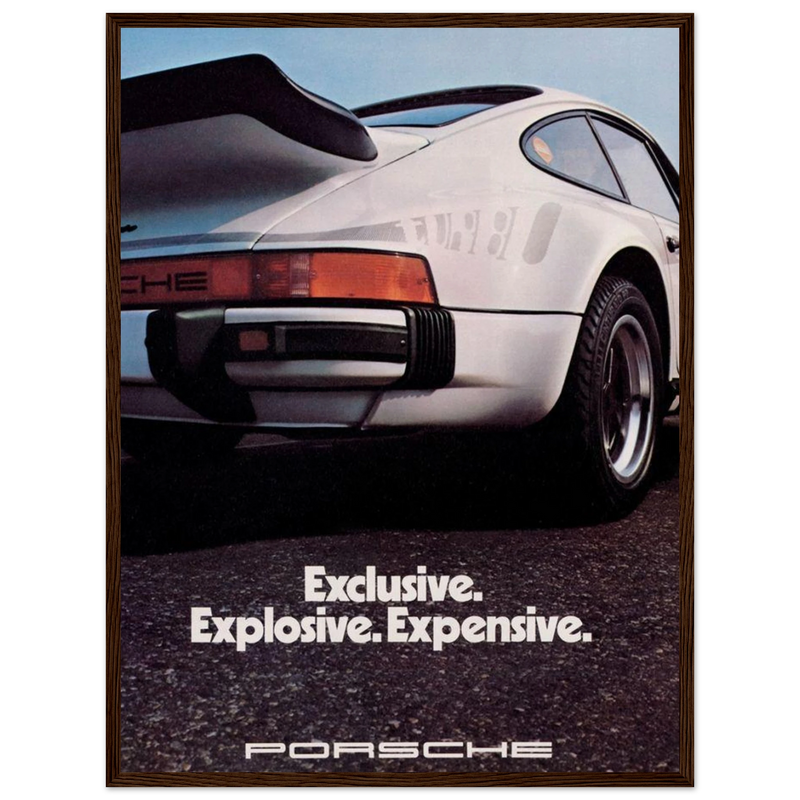 Porsche - Exclusive, Explosive, Expensive Vintage Poster