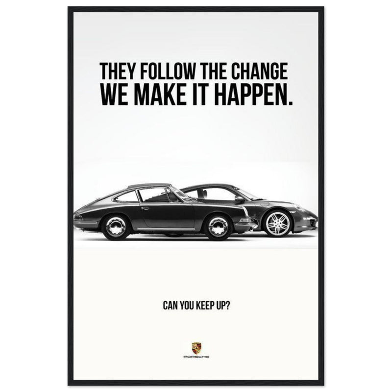Porsche Can You Keep Up Vintage Poster Ad