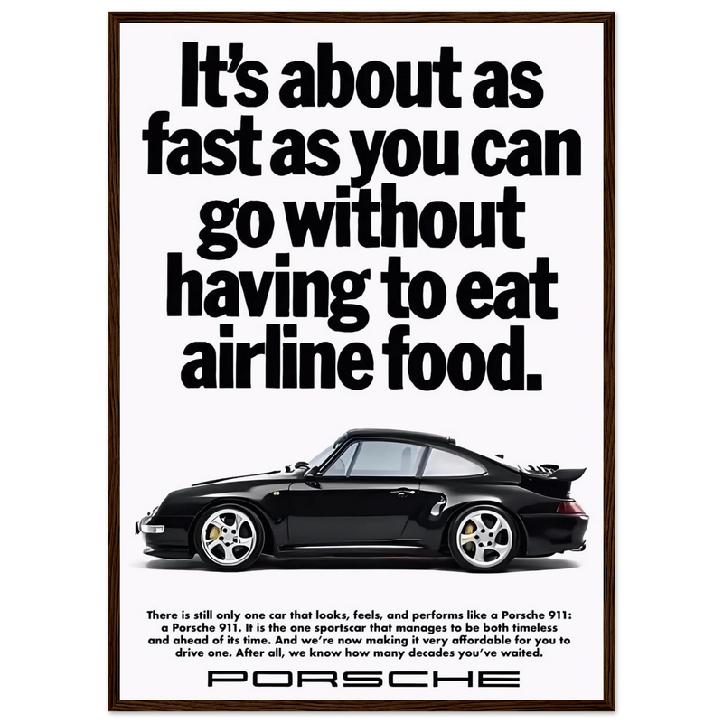 Porsche 911 Vintage Poster - Airline Food