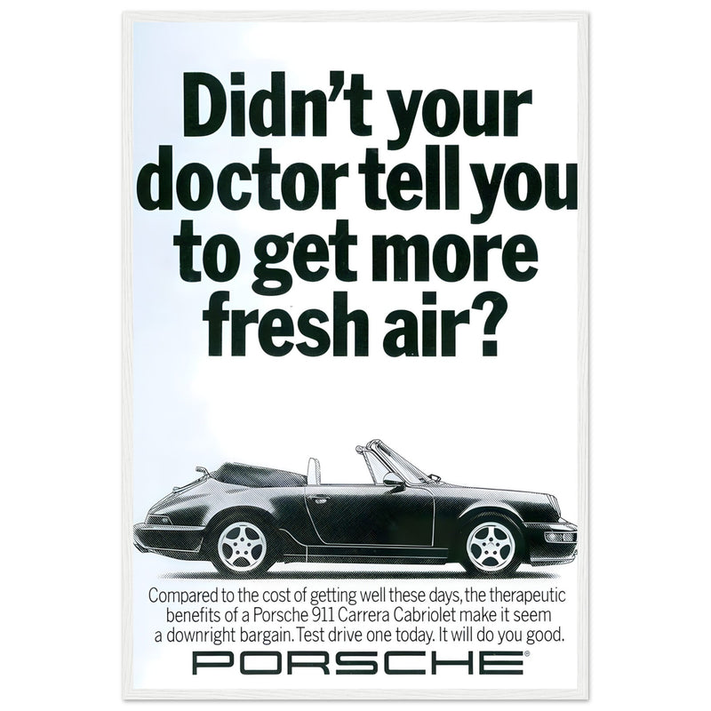 Porsche 911 Fresh Air Vintage Poster Ad