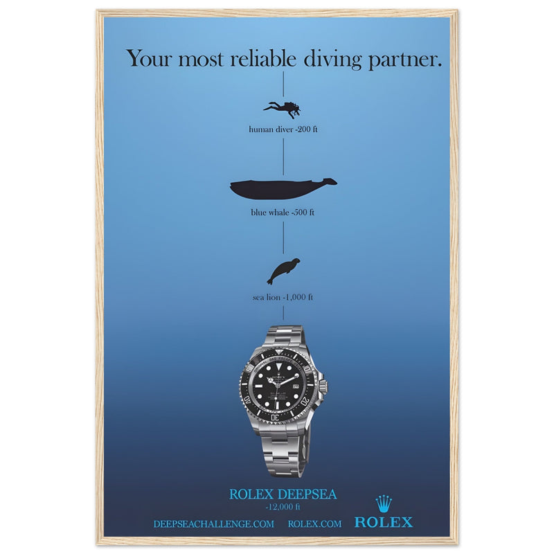 Rolex Deepsea Vintage Poster Ad
