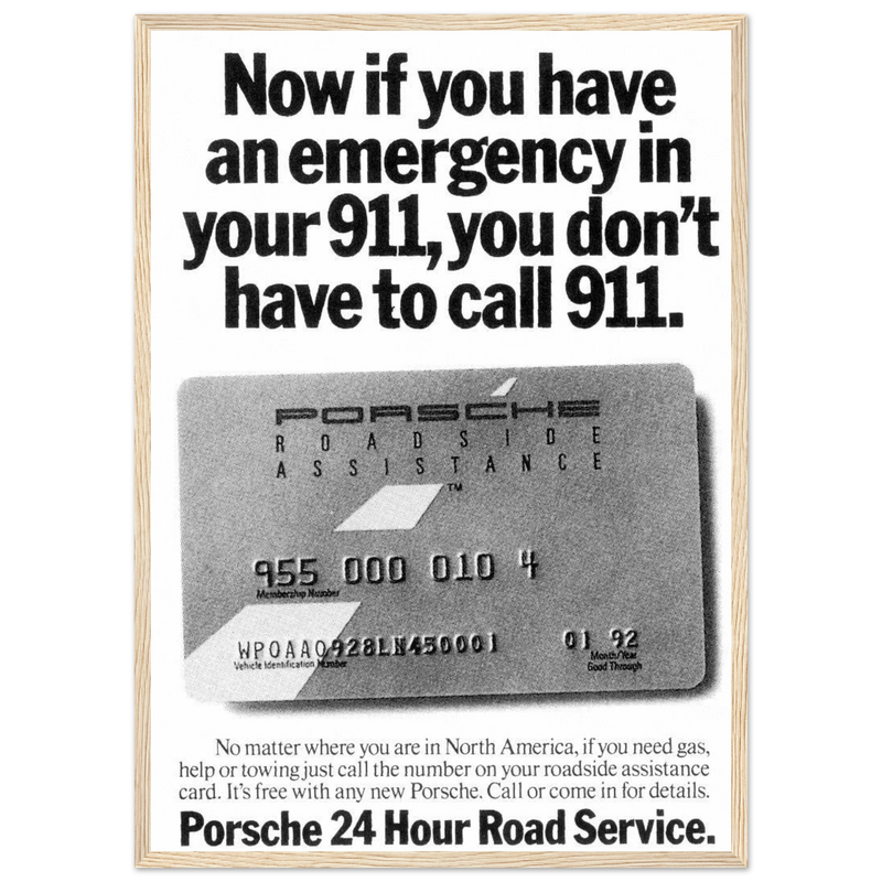 Porche 24 Road Assistance Vintage Poster Ad
