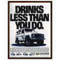 Land Rover Defender Drinks Less Than You Do Vintage Poster Ad