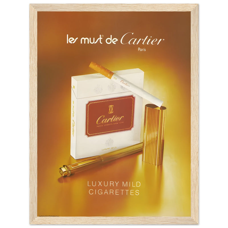 Cartier Luxury Mild Cigarettes Vintage Poster Ad