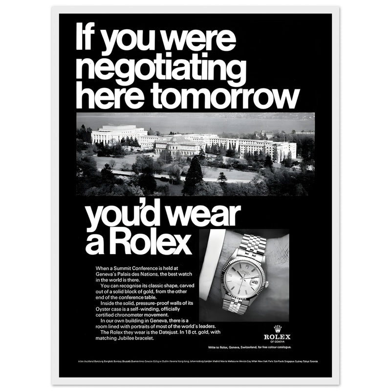 Rolex Datejust Geneva Vintage Poster Ad