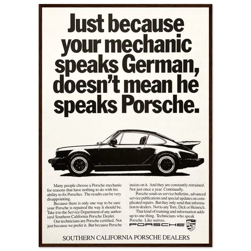 Porsche - German Speaking Vintage Poster