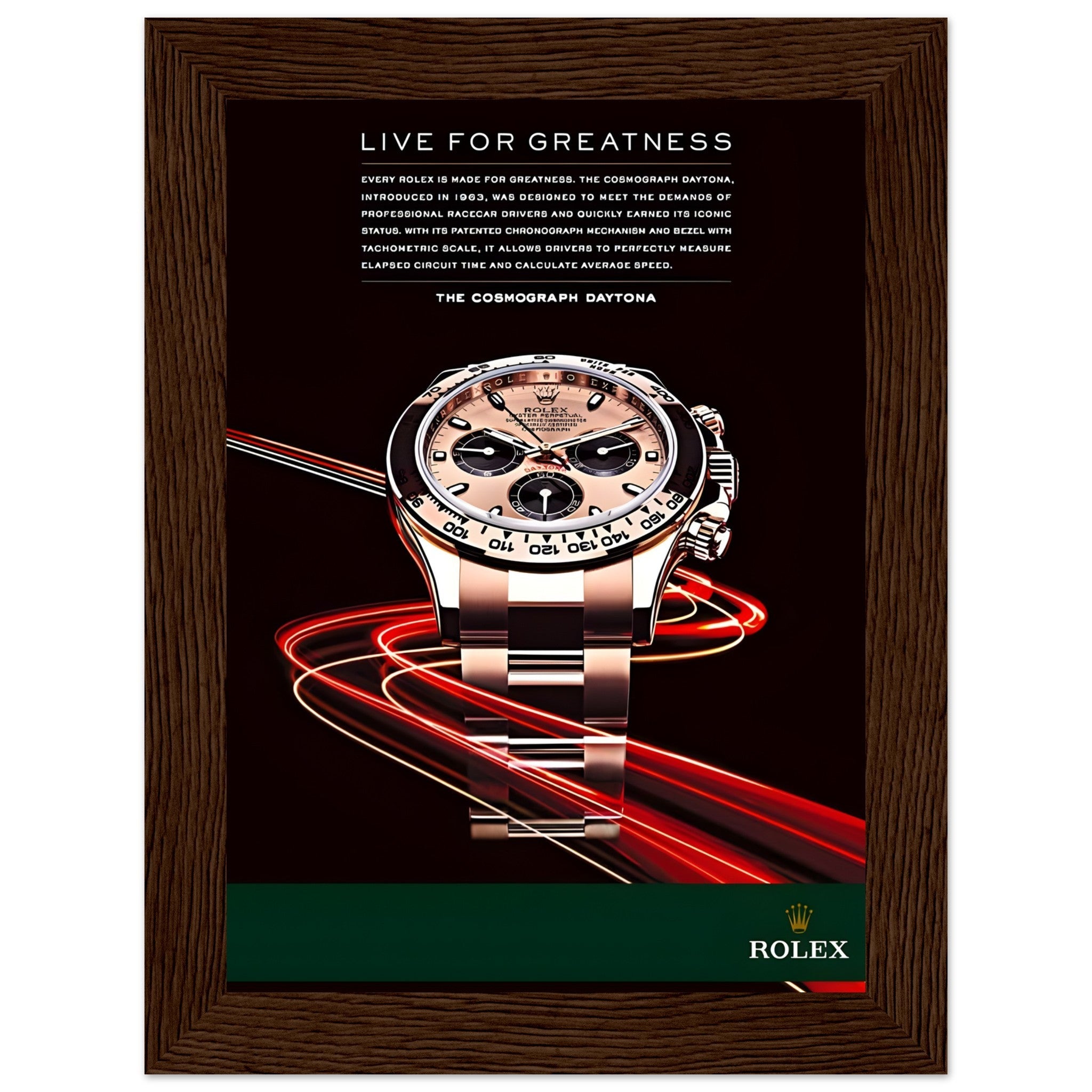 Rolex Live For Greatness Vintage Poster Ad – Ad Art