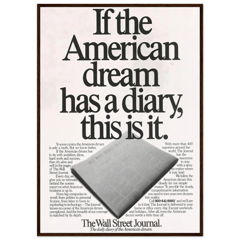 Wall Street Journal Vintage Poster Ad - American Dream Diary