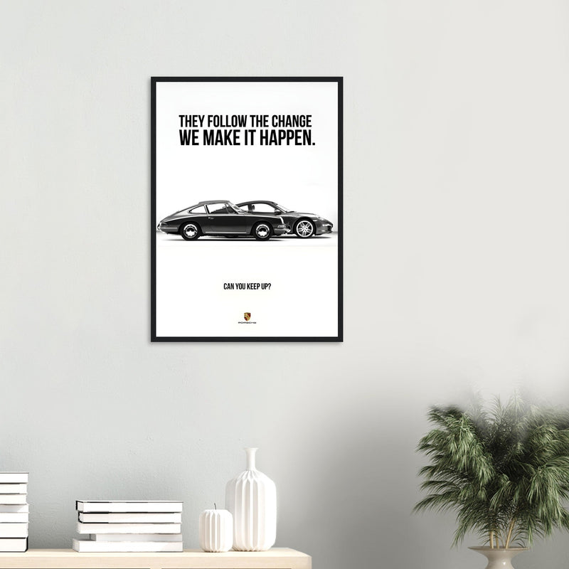 Porsche Can You Keep Up Vintage Poster Ad