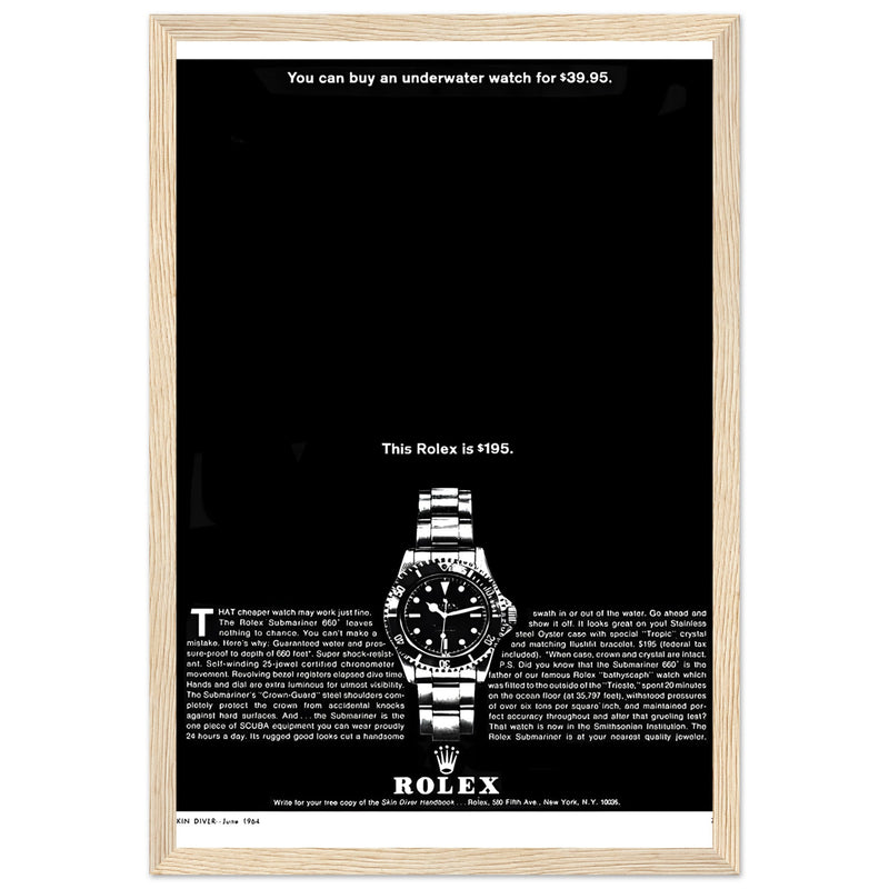 Rolex Submariner Vintage Poster Ad