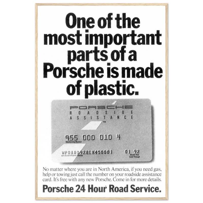 Porsche - 24 Hour Road Service Vintage Poster Ad