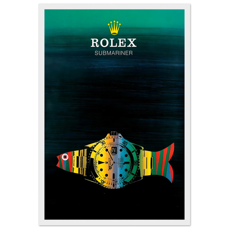Rolex Submariner Fish Vintage Poster Ad - Premium Matte Paper