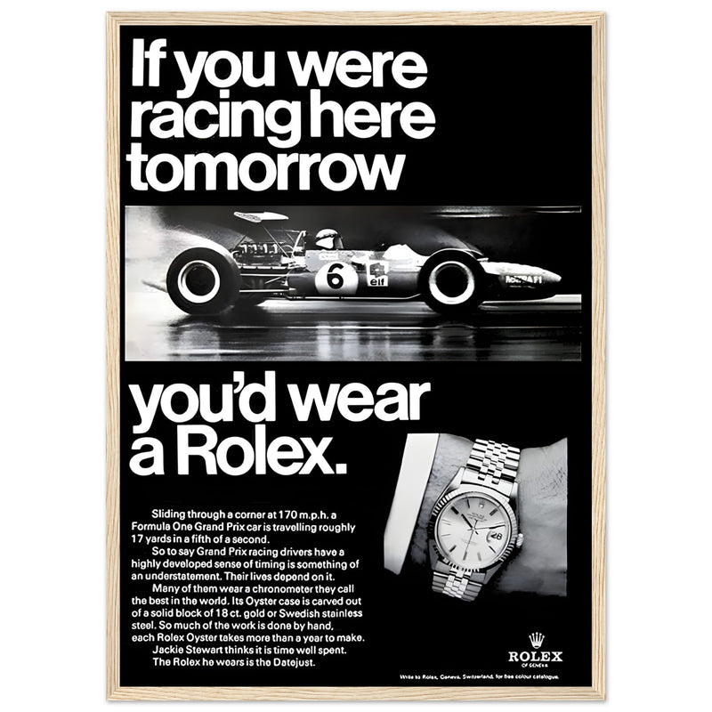 Rolex Racing Vintage Poster Ad