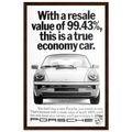 Porsche 99% Resale Price - Vintage Ad Poster