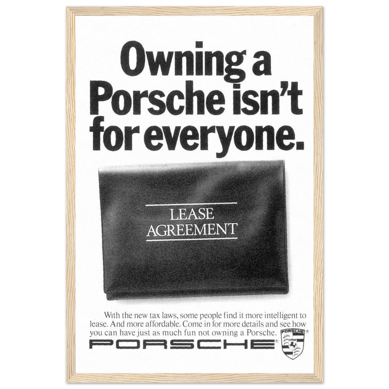 Porsche - It's not for everyone Vintage Poster Ad
