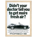 Porsche 911 Fresh Air Vintage Poster Ad