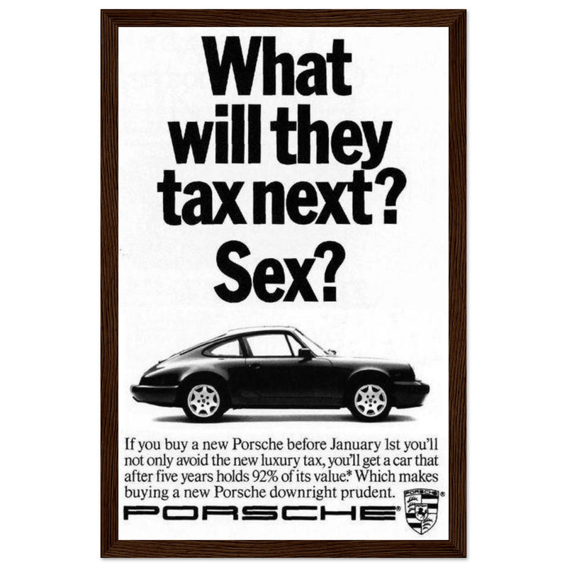Porsche Tax Vintage Poster Ad