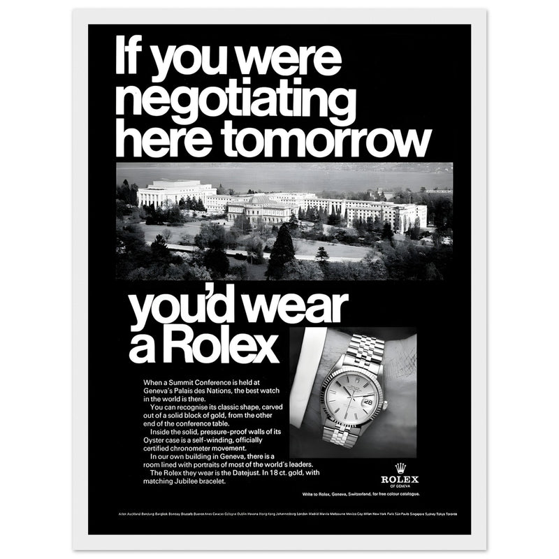 Rolex Datejust Geneva Vintage Poster Ad