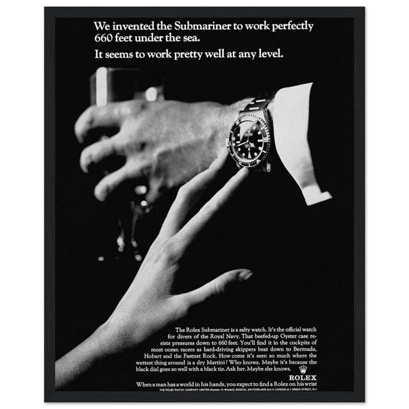 Rolex Submariner Any Level Vintage Poster Ad