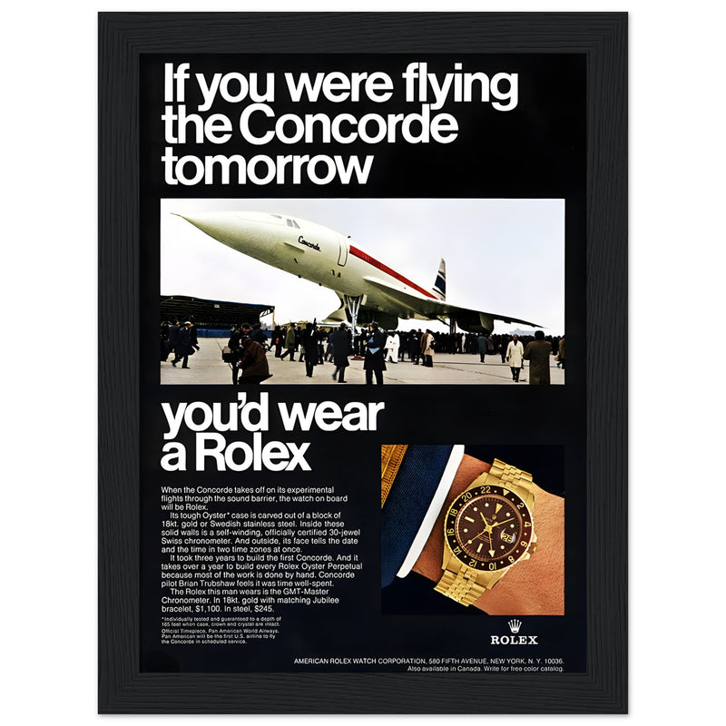Rolex Oyster Perpetual Concorde Vintage Poster Ad