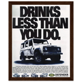 Land Rover Defender Drinks Less Than You Do Vintage Poster Ad