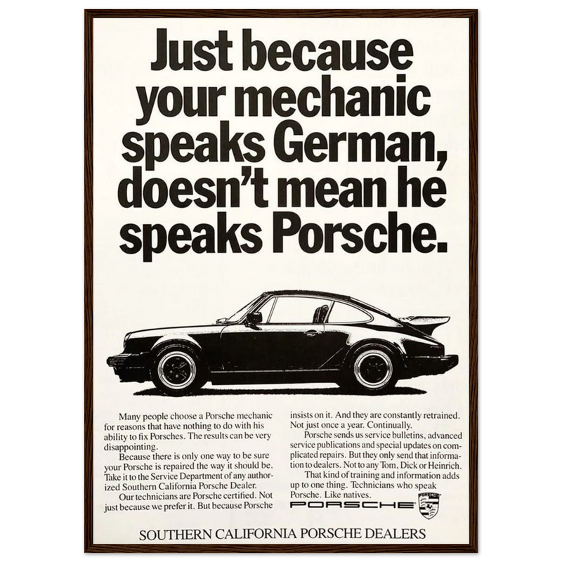 Porsche - German Speaking Vintage Poster