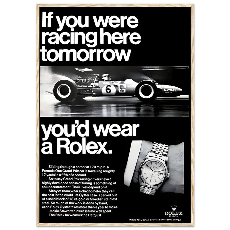 Rolex Racing Vintage Poster Ad