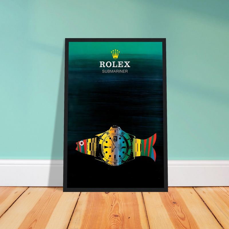 Rolex Submariner Fish Vintage Poster Ad - Premium Matte Paper