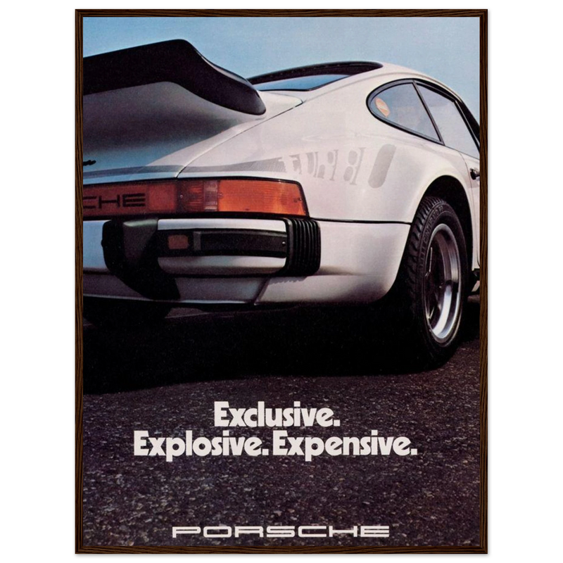 Porsche - Exclusive, Explosive, Expensive Vintage Poster