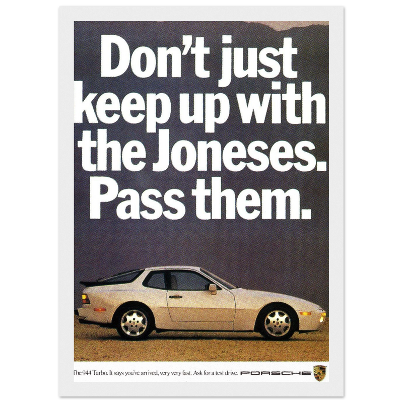 Porsche Turbo 944 Vintage Ad Poster