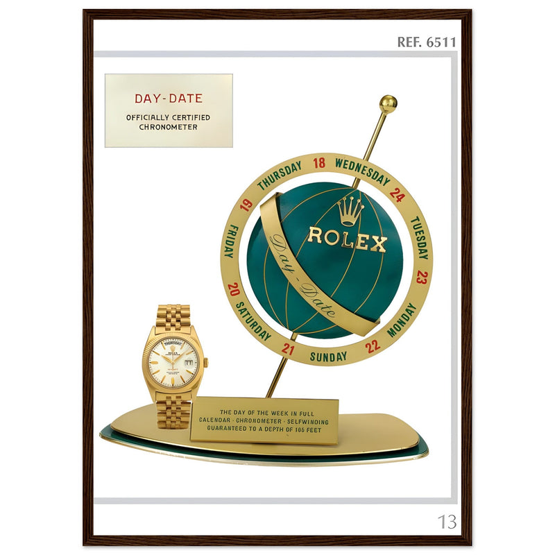 Rolex Day-Date Globe Vintage Poster Ad