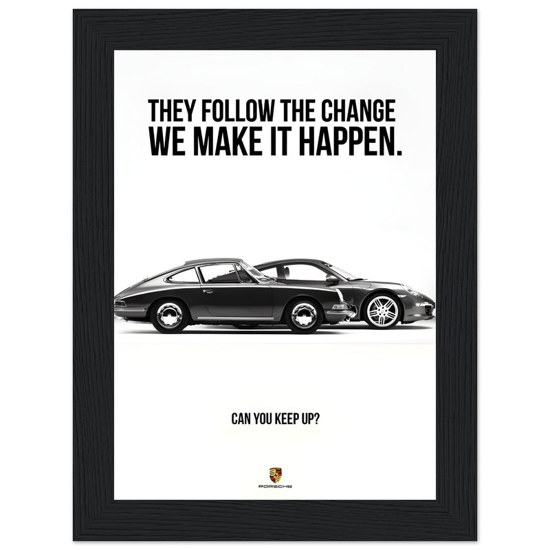 Porsche Can You Keep Up Vintage Poster Ad
