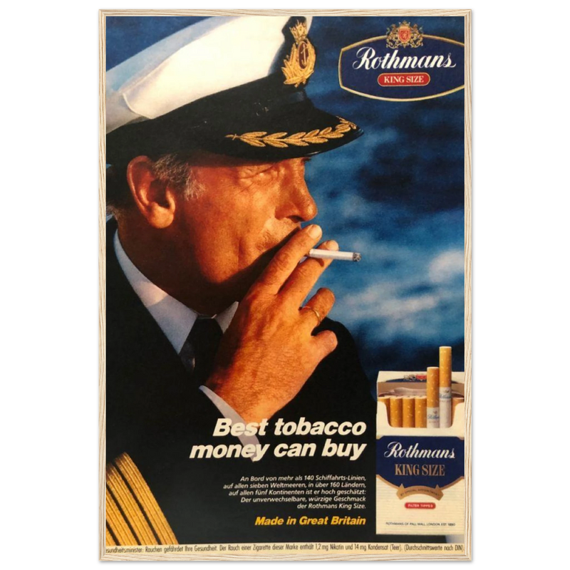 Rothmans King Size Best Tobacco Money Can Buy Vintage Poster Ad