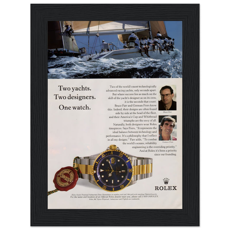 Rolex Yacht Submariner Vintage Poster Ad
