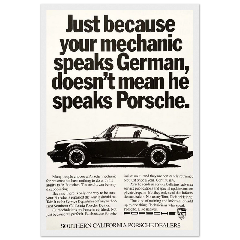 Porsche - German Speaking Vintage Poster