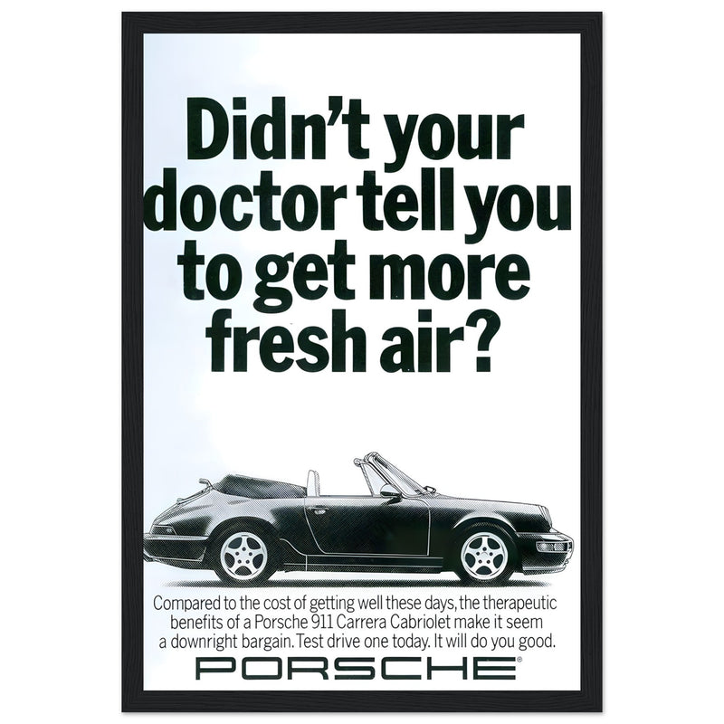 Porsche 911 Fresh Air Vintage Poster Ad