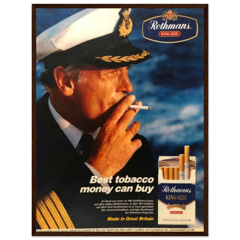 Rothmans King Size Best Tobacco Money Can Buy Vintage Poster Ad