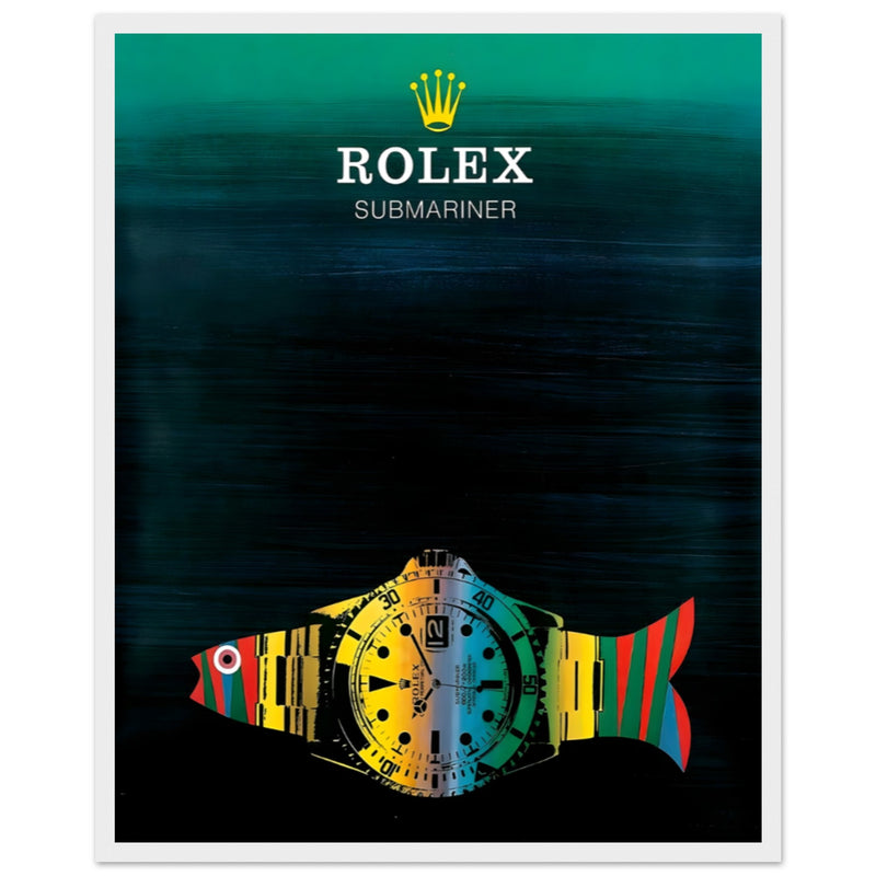 Rolex Submariner Fish Vintage Poster Ad - Premium Matte Paper