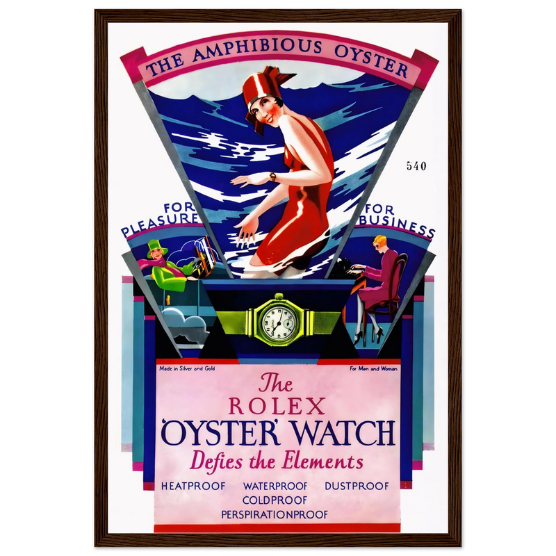 Rolex Amphibious Oyster Vintage Poster