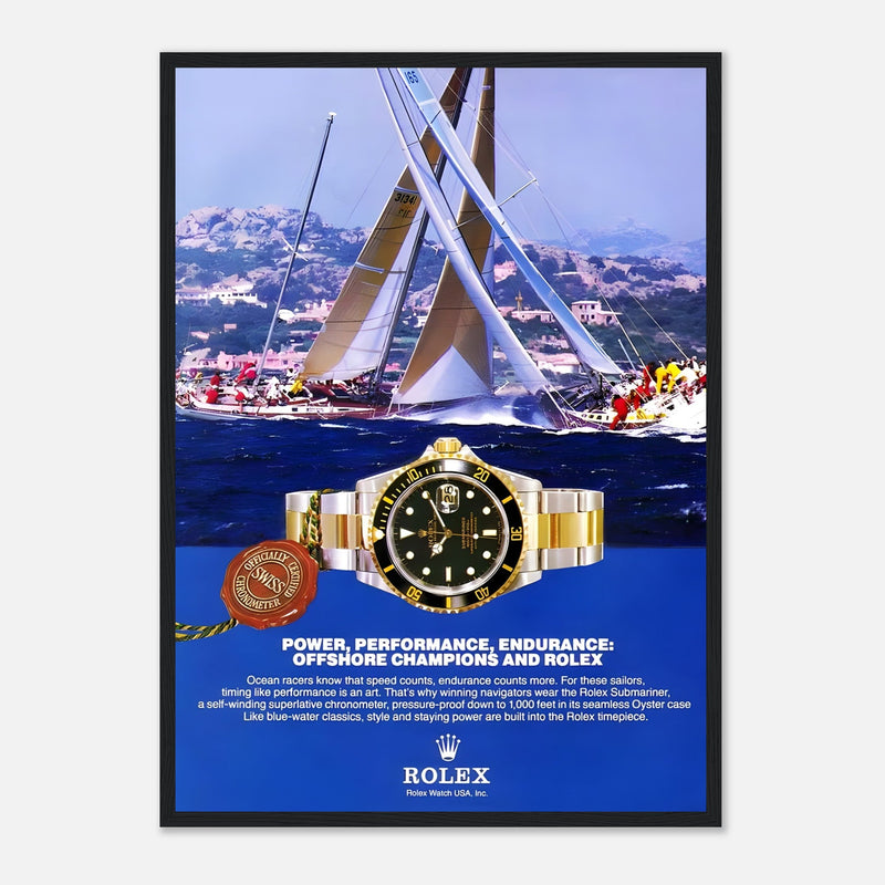 Rolex Submariner Offshore Champions Vintage Poster Ad